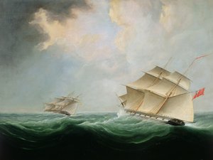 Uma brigada naval que persegue um outro brigadeiro